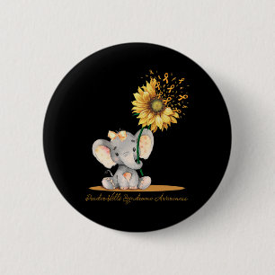 Badge Rond 5 Cm Sensibilisation au syndrome Éléphant mignon tourne