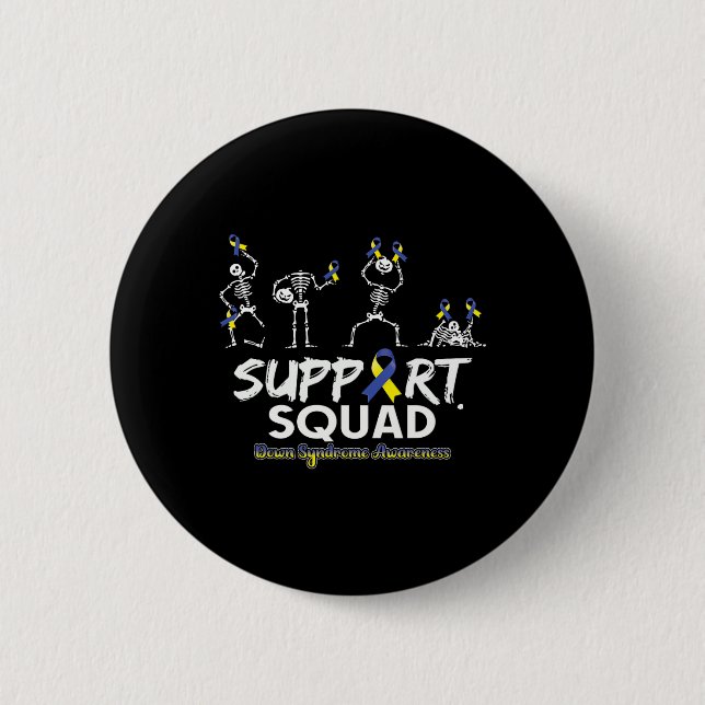 Badge Rond 5 Cm Sensibilisation au syndrome Skeleton Support Squad (Devant)