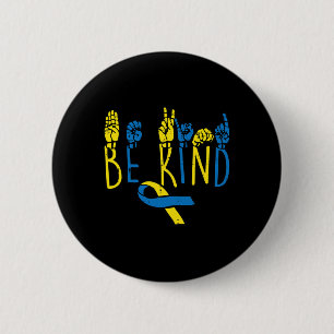 Badge Rond 5 Cm Sensibilisation au syndrome Soyez comme Asl Enseig