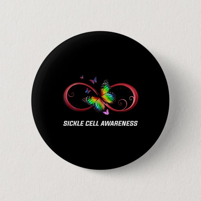 Badge Rond 5 Cm Sensibilisation aux cellules de faucille papillon  (Devant)