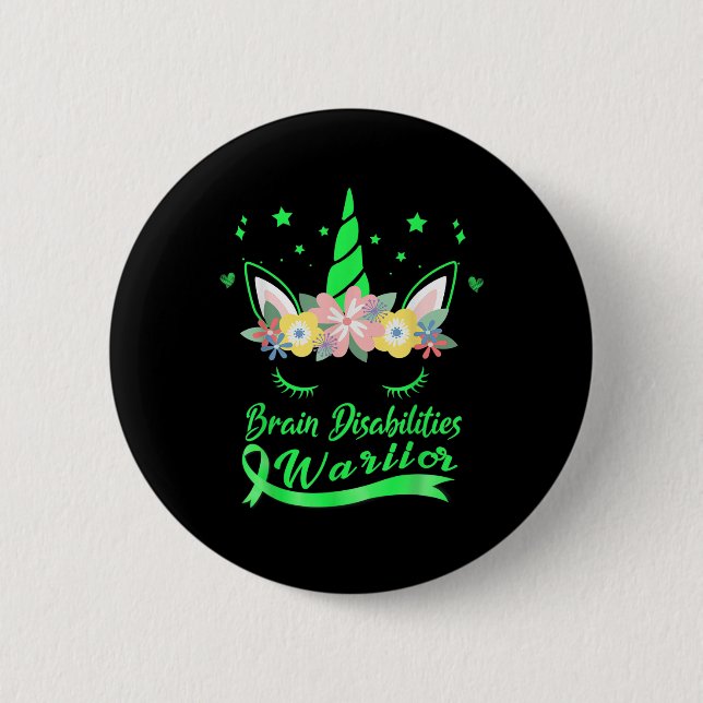 Badge Rond 5 Cm Sensibilisation aux déficiences cérébrales du visa (Devant)