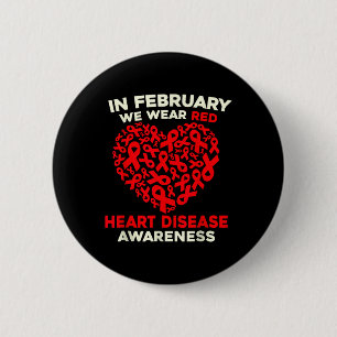 Badge Rond 5 Cm Sensibilisation aux maladies cardiaques Go Red In 