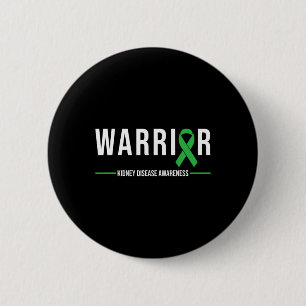 Badge Rond 5 Cm Sensibilisation aux maladies du rein Guerrier Récu