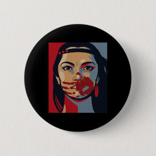 Badge Rond 5 Cm Sensibilisation aux mines Femmes autochtones Art S