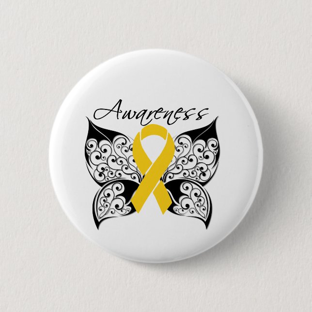 Badge Rond 5 Cm Sensibilisation aux papillons de tatouage - Neurob (Devant)