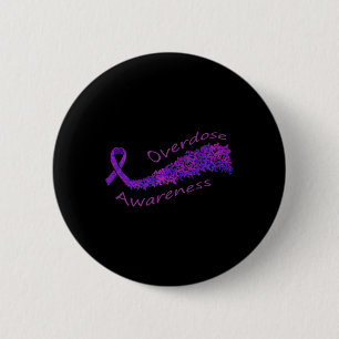 Badge Rond 5 Cm Sensibilisation Beurre-ruban violet Cadeau