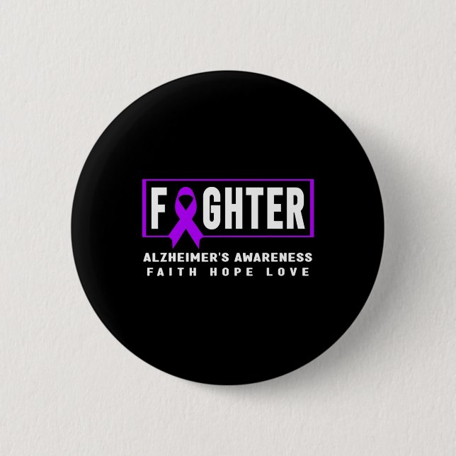 Badge Rond 5 Cm Sensibilisation - Combattant de Purple Heimer  (Devant)