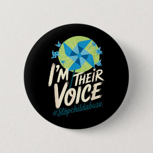 Badge Rond 5 Cm Sensibilisation des enfants Je suis leur voix Arrê