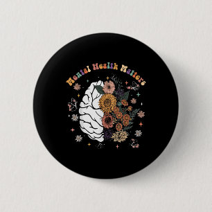 Badge Rond 5 Cm Sensibilisation Des Femmes À La Santé Mentale, Men