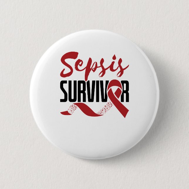 Badge Rond 5 Cm Sensibilisation des survivants de la sepsis (Devant)
