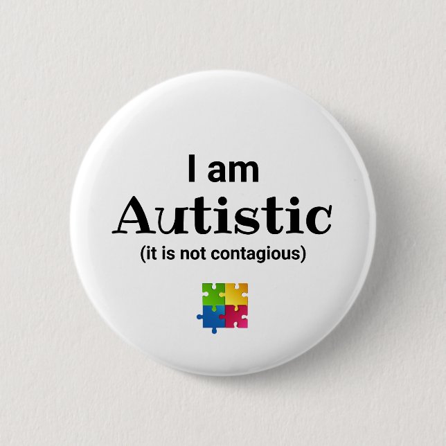 Badge Rond 5 Cm Sensibilisation drôle à l'autisme | TSA (Devant)
