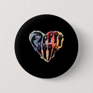 Badge Rond 5 Cm Sensibilisation Être gentil Coeur Asl Anti-harcèle