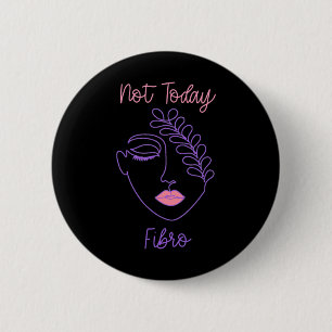 Badge Rond 5 Cm Sensibilisation Fibro violet femme Face Line Art