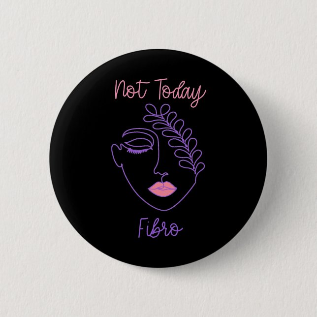 Badge Rond 5 Cm Sensibilisation Fibro violet femme Face Line Art (Devant)