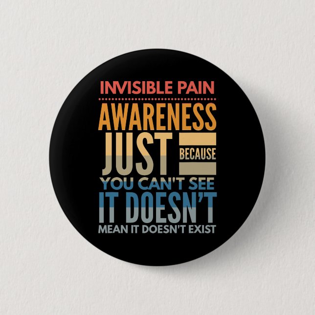 Badge Rond 5 Cm Sensibilisation Invisible à la douleur - Fibromyal (Devant)