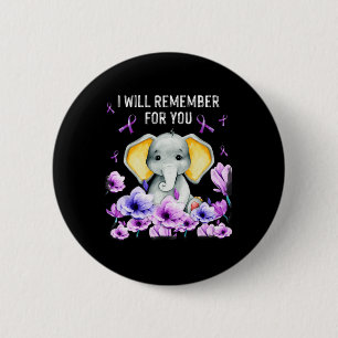 Badge Rond 5 Cm Sensibilisation Joli Eléphant Je Me Souviendrai De