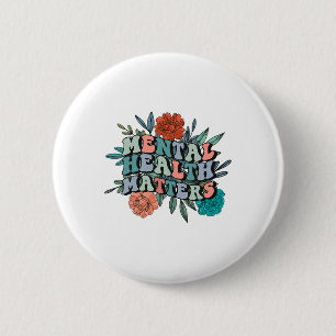 Badge Rond 5 Cm Sensibilisation mentale Problèmes de santé mentale