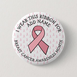 Badge Rond 5 Cm Sensibilisation personnalisée au cancer du sein ro