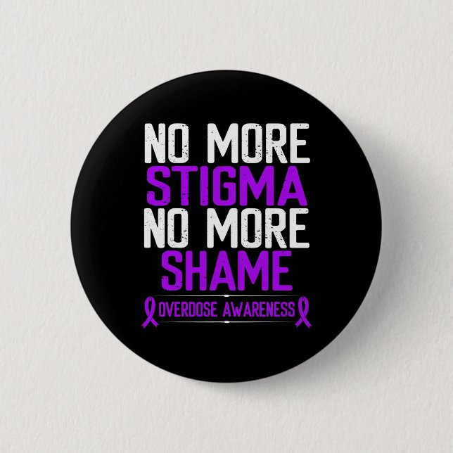 Badge Rond 5 Cm Sensibilisation Plus de Stigmatisation Honte Ruban (Devant)