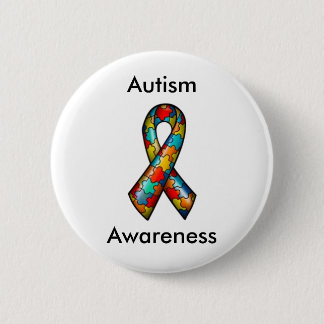 Badge Rond 5 Cm Sensibilisation sur l'autisme (Devant)