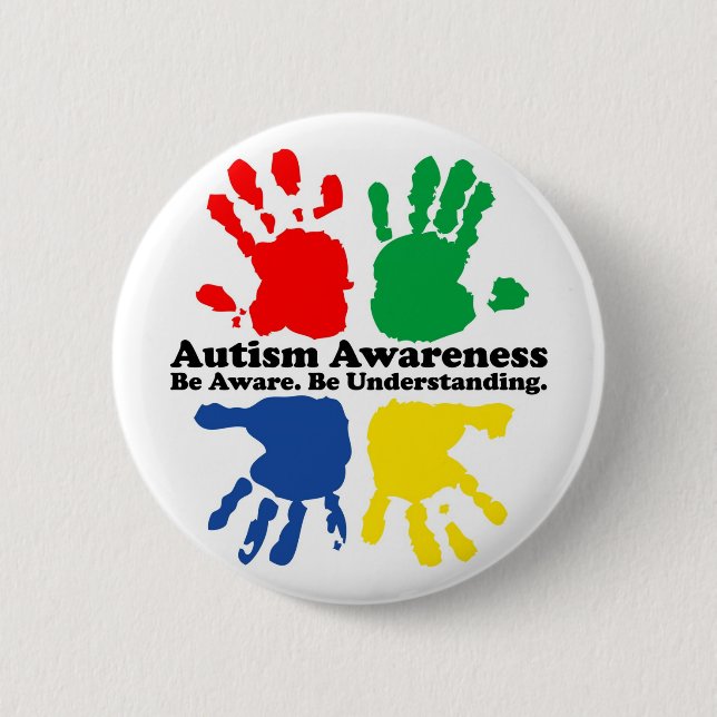 Badge Rond 5 Cm Sensibilisation sur l'autisme (Devant)