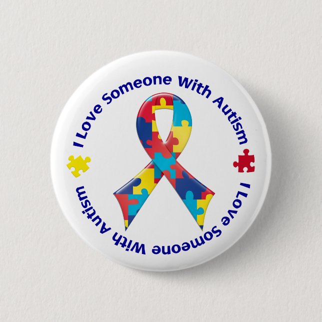 Badge Rond 5 Cm Sensibilisation sur l'autisme (Devant)