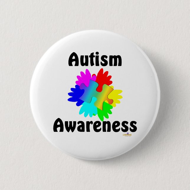 Badge Rond 5 Cm Sensibilisation sur l'autisme (Devant)