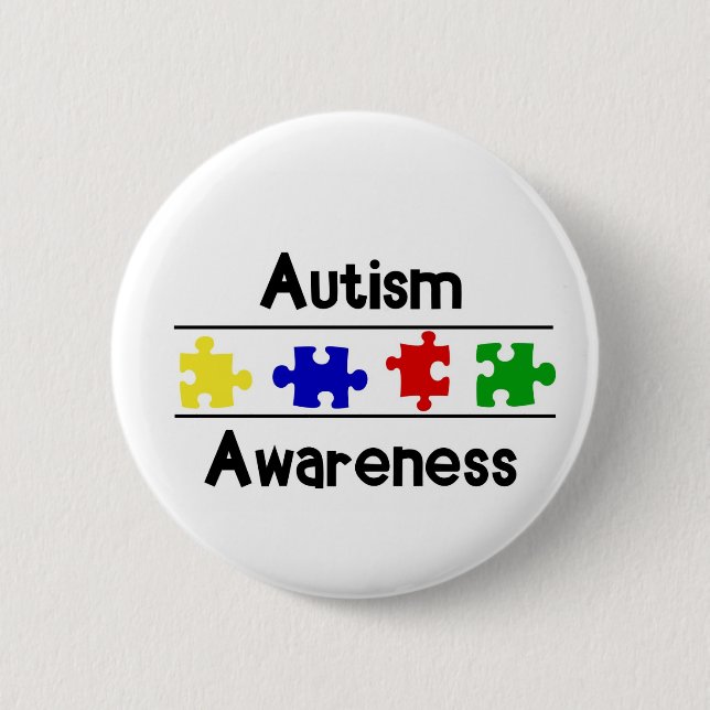 Badge Rond 5 Cm Sensibilisation sur l'autisme (Devant)