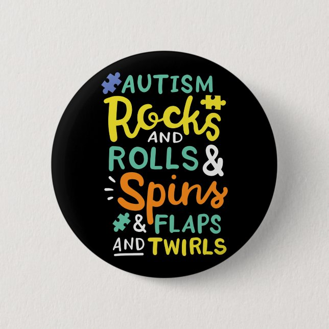 BADGE ROND 5 CM SENSIBILISATION SUR L'AUTISME 3 (Devant)