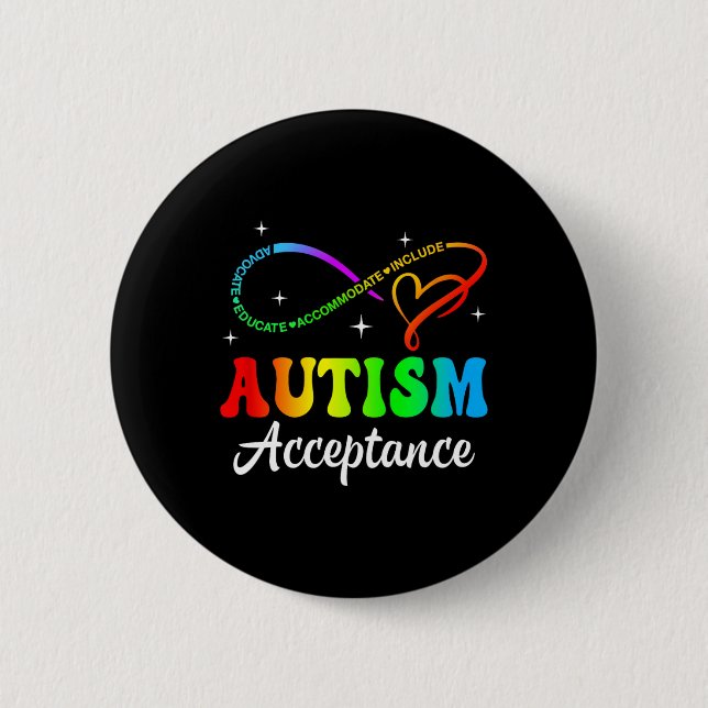 Badge Rond 5 Cm Sensibilisation sur l'autisme Acceptation Symbole  (Devant)