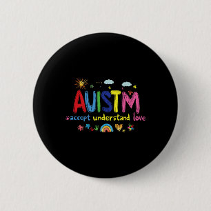 Badge Rond 5 Cm Sensibilisation sur l'autisme - Accepter Comprendr