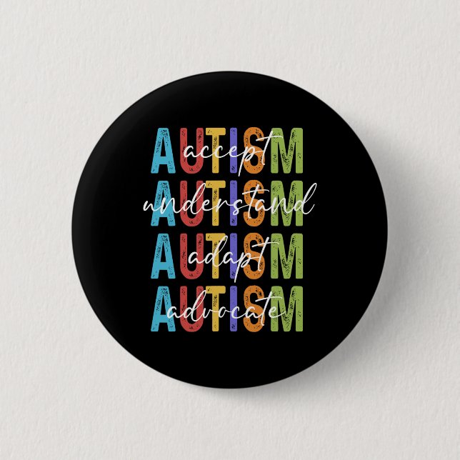 Badge Rond 5 Cm Sensibilisation sur l'autisme Accepter Comprendre  (Devant)