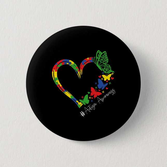 Badge Rond 5 Cm Sensibilisation sur l'autisme Accepter Comprendre  (Devant)