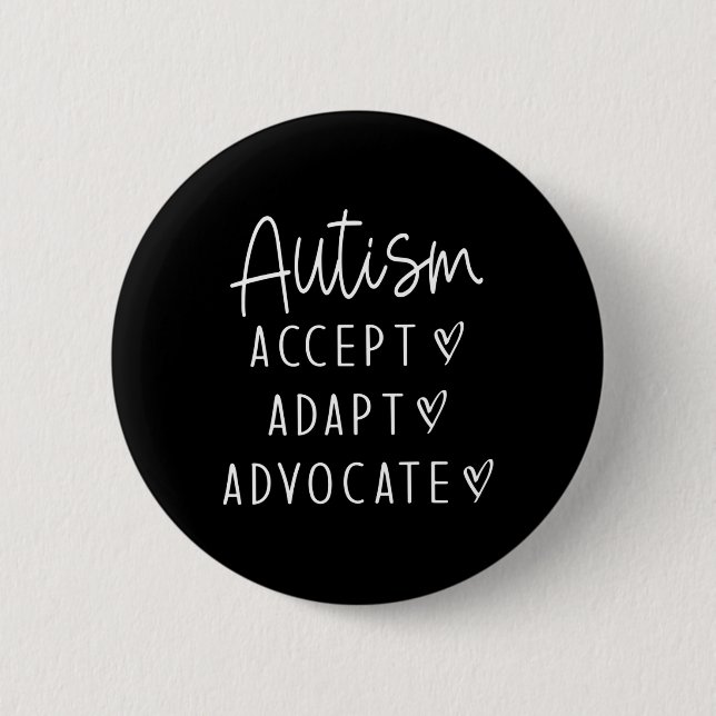 Badge Rond 5 Cm Sensibilisation sur l'autisme Autisme Accepter Ada (Devant)