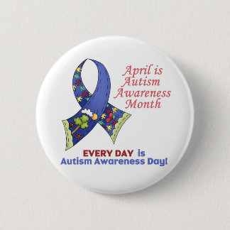 Badge Rond 5 Cm Sensibilisation sur l'autisme avril et tous les jo