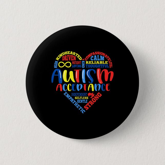 Badge Rond 5 Cm Sensibilisation sur l'autisme d'acceptation Mois d (Devant)