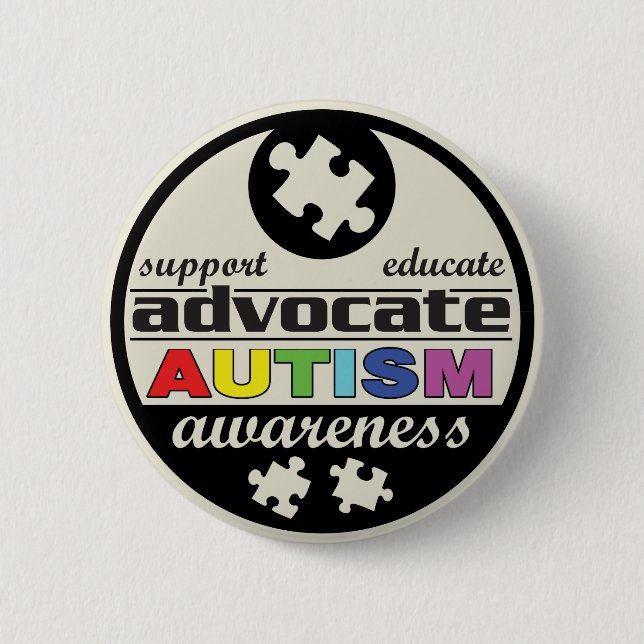 Badge Rond 5 Cm Sensibilisation sur l'autisme d'avocat (Devant)