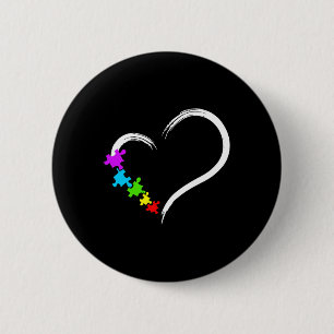 Badge Rond 5 Cm Sensibilisation sur l'autisme de coeur Puzzle d'am