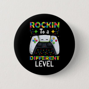 Badge Rond 5 Cm Sensibilisation sur l'autisme de jeu vidéo Shirt T