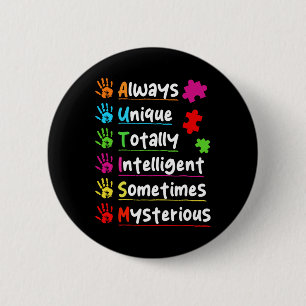 Badge Rond 5 Cm Sensibilisation sur l'autisme de puzzle colorée to