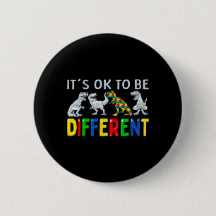 Badge Rond 5 Cm Sensibilisation sur l'autisme Dinosaur Enfants Gar