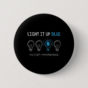 Badge Rond 5 Cm Sensibilisation sur l'autisme Éclairer Sur Bleu Ho