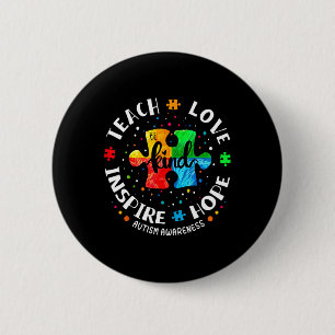 Badge Rond 5 Cm Sensibilisation sur l'autisme Enseignant Chemise S