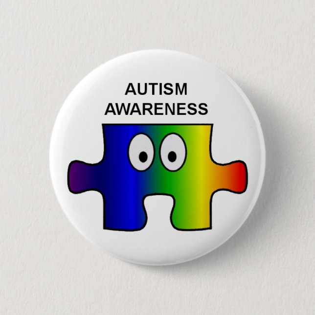 BADGE ROND 5 CM SENSIBILISATION SUR L'AUTISME ET APPUI (Devant)