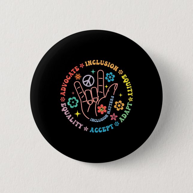 Badge Rond 5 Cm Sensibilisation sur l'autisme Inclusion S Professe (Devant)