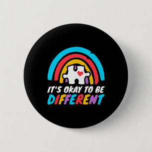 Badge Rond 5 Cm Sensibilisation sur l'autisme Ok Pour Être Différe