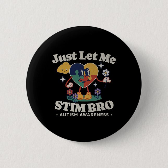 Badge Rond 5 Cm Sensibilisation sur l'autisme Support Stimming Cut (Devant)