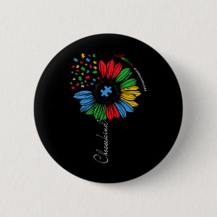 Badge Rond 5 Cm Sensibilisation sur l'autisme Tournesol Enfants Ch