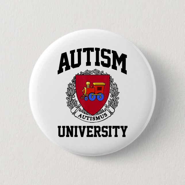 Badge Rond 5 Cm Sensibilisation sur l'autisme University Puzzle Pi (Devant)