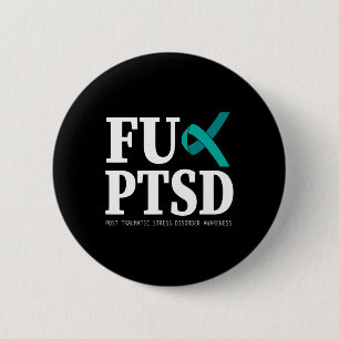 Badge Rond 5 Cm Sensibilisation turquoise au ruban Ptsd - Soutien